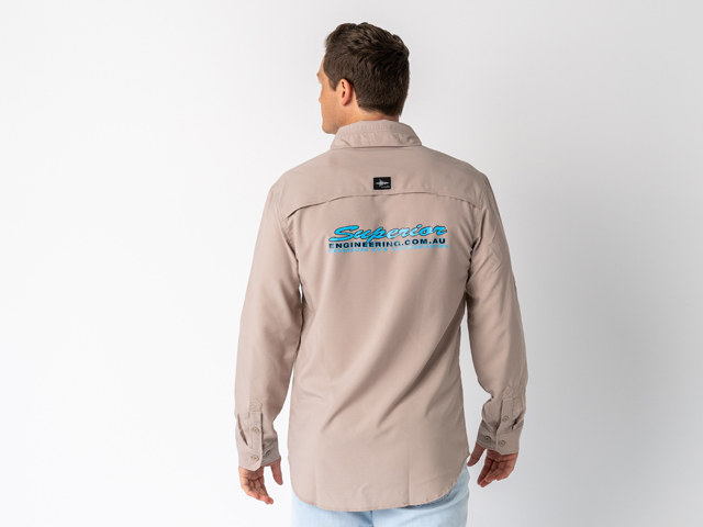 Superior Mens Syzmik Fishing Shirt Sand (Each) - SUP-FISH-M-SAND-XXX